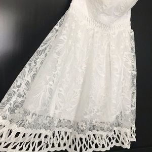 Strapless White Lace New Dress